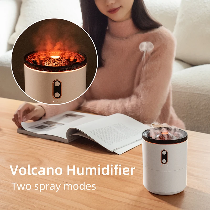 IMYCOO Ultrasonic Volcano Air Humidifier Wholesale Custom Portable Mini Fire Humidifiers for Home Bedroom Office