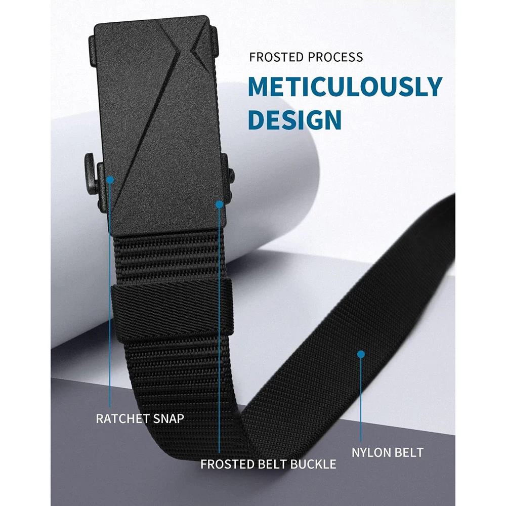 High Quality Ratchet Belts Men Nylon Web Men Casual Jeans Pants Adjustable Belt with Slide Buckle