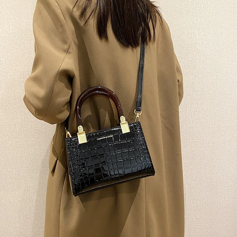2023 High Quality Womens Bags Pu Leather Vintage Crocodile Handbag ...