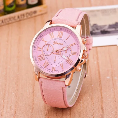 Geneva Pink‎ genuine leather bling fashion watch Unbranded Geneva Fashion Costume Womens Pink Silicone Band  main image 4