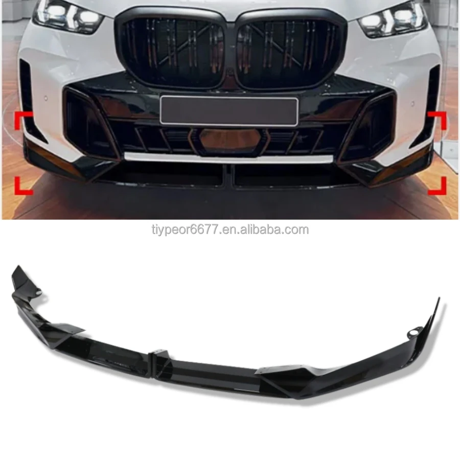 product tiypeor auto exterior abs diffuser body kit front bumper lip for bmw x5 g05 2023   2024 car  part plastic abs front splitter-3