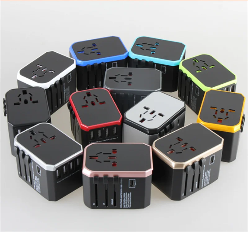 Smart Travel Adapter International Plug Adaptor Wall USB Type C Charger AC Power for USA EU UK AU US