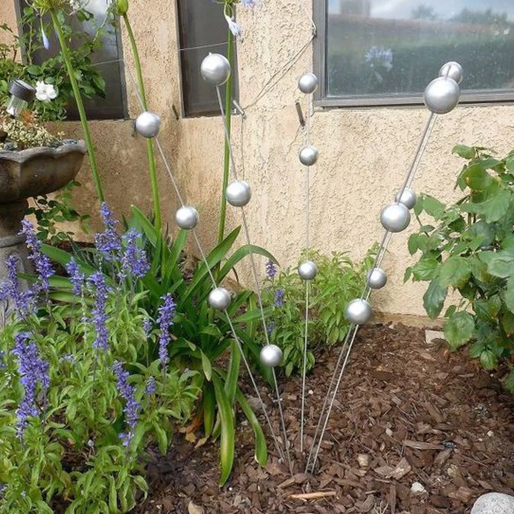 Садовые украшения для дома и улицы, маленький шар, уличная статуя, Металлические ремесла, металлические поделки, золотые металлические поделки на заказ