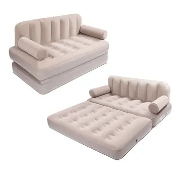Modern Design Outdoor Inflatable Flocked Sofa Bed Portable Foldable Air Mattress for Camping Home & Lazy Tent