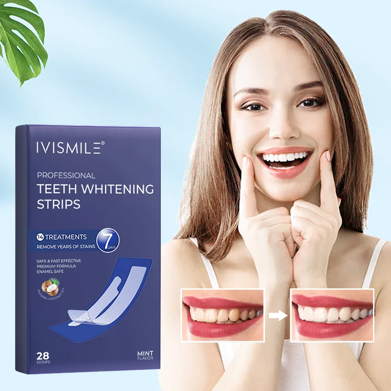 IVISMILE Free Samples Private Label Whiting Strips Teeth Whitening 30 Shades Teeth Whitening Strips for Teeth