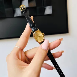 Oval and Exquisite Vintage Watches Gold-plated Niche Art Women's Models High Beauty Women's Belt Watches