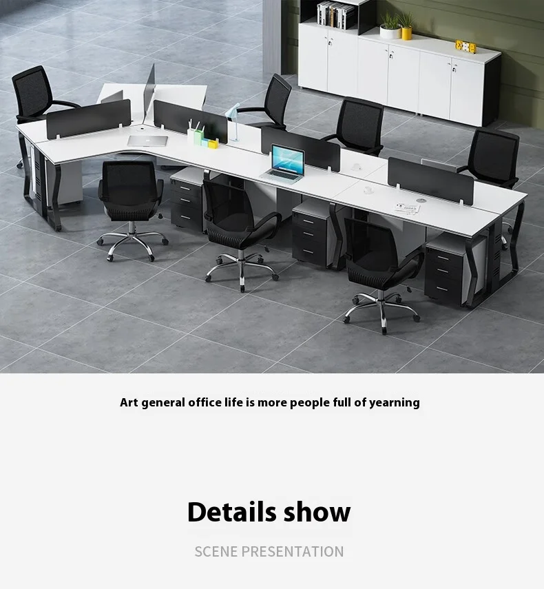 New Customizable Office Furniture Creative Staff Table Desk Office Modular Clerk Workstation 120 Degree L Simple Modern