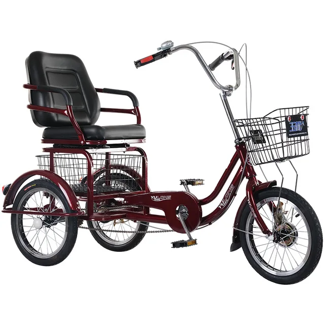 Pedal Tricycle With Adjustable Seat Elderly Tricycle for Leisure  Step Tricycle