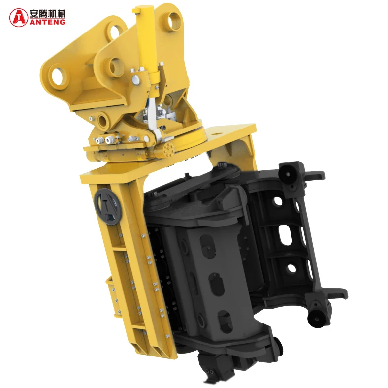 เครื่องตอกเสาเข็มไฮดรอลิกยึดข้างขายดีรุ่น AT45B ติดตั้งบนรถขุด 20-25 ตัน