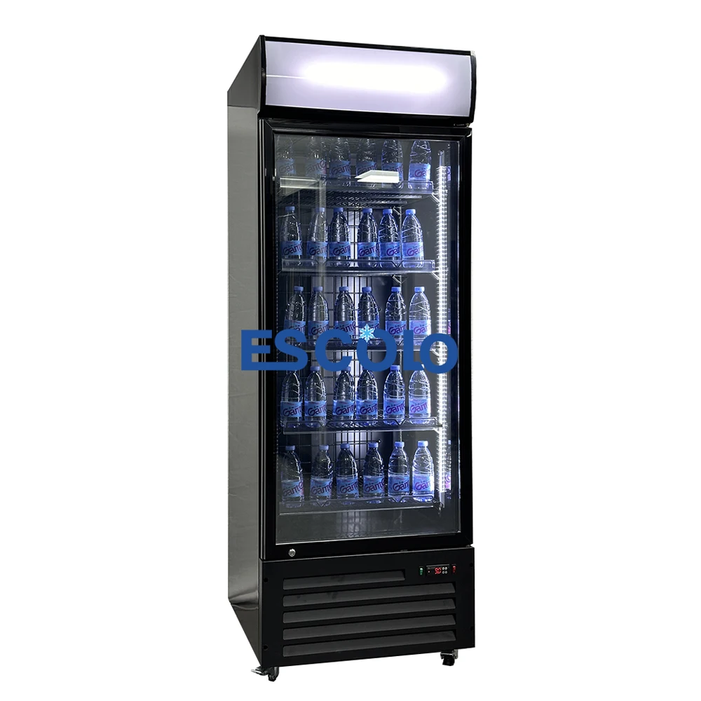 Supermarket Drinks Cooler Commercial Glass Showcase Upright Display Fridge  High Quality Beverage Refrigerator With Compressor