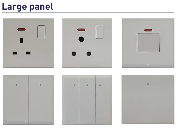 Universal Electrical Control 13A Multi Switch Socket 220V-250V Wall Switches White PC Touch Point BS Standard Power Socket