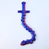 28cm red and blue sword whip