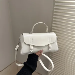 Chic Vintage Summer Hand-held Small Square Canvas Women's Casual Commuting Crossbody Bags Single Strap Minimalist Fashion Dress