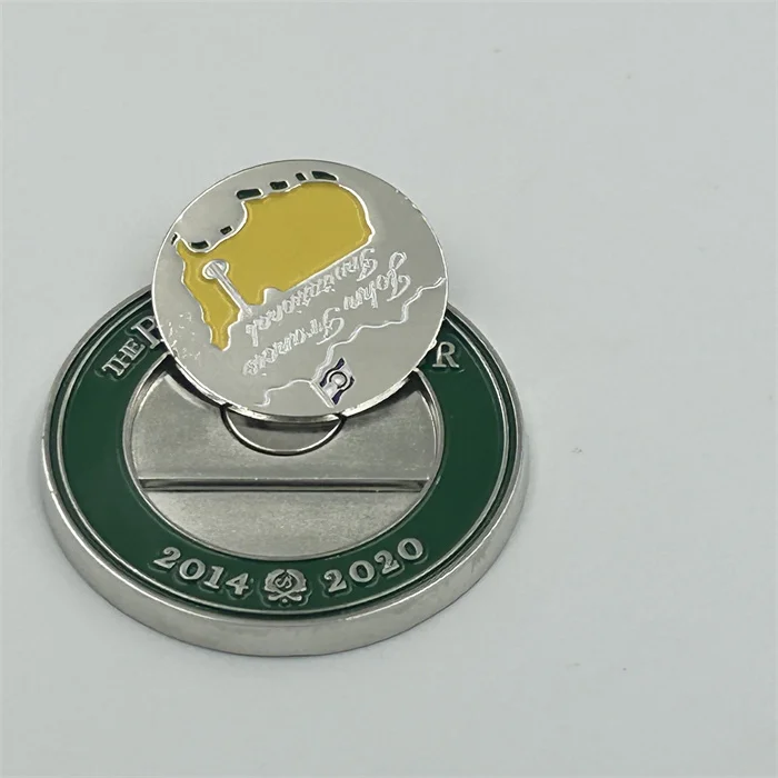 Оптовая продажа высокое качество индивидуальные фишки для покера в стиле казино магнитные маркеры мяча гольфа металлические монеты