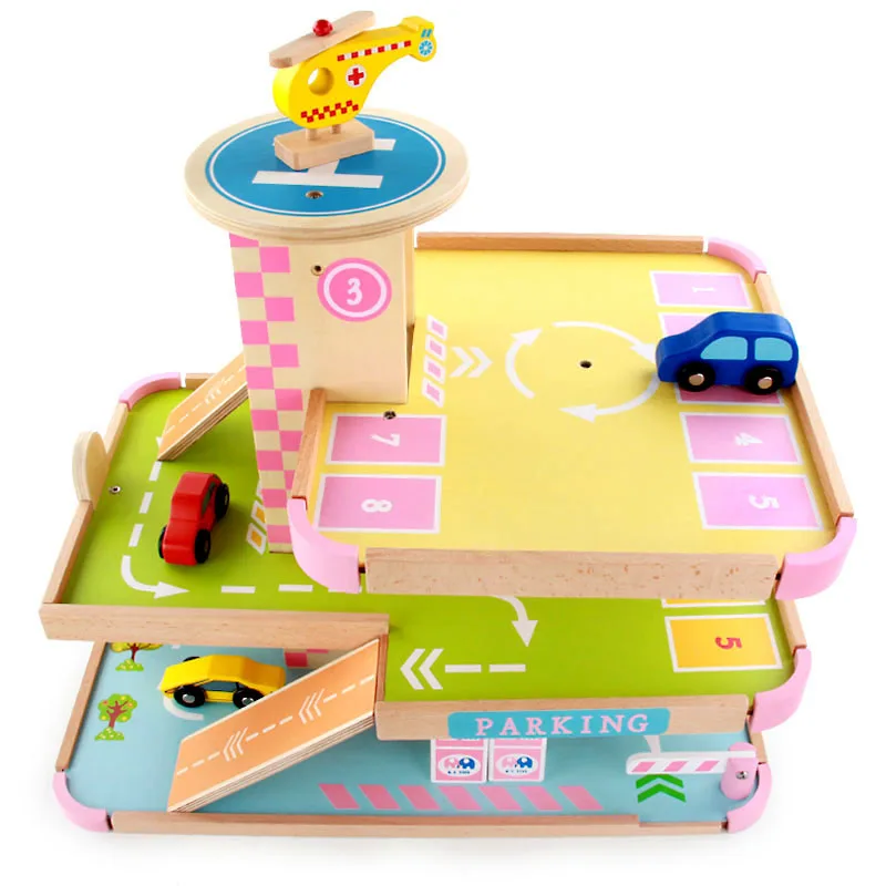Новые детские игрушки детская деревянная имитация парковки рекламные для