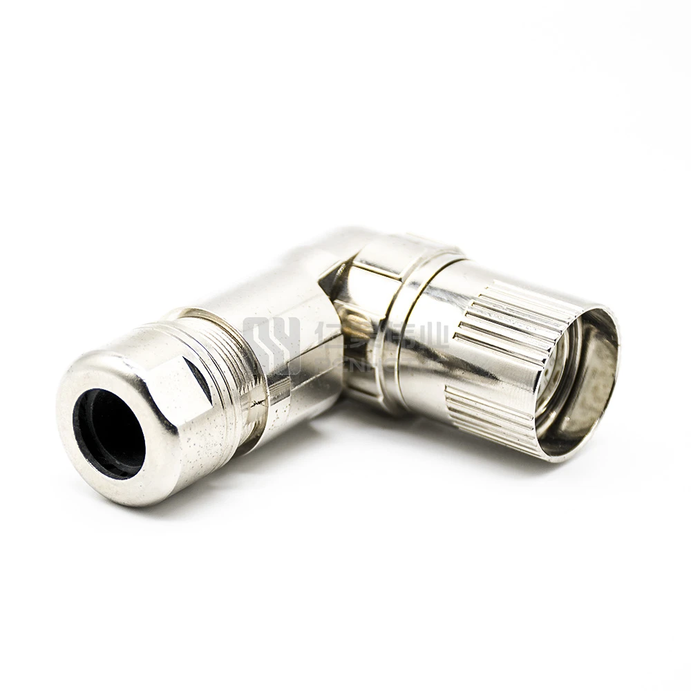 M8 M12 M23 Plug Right Angled Metal Shell IP67  Waterproof Connector 19 Pin Cable