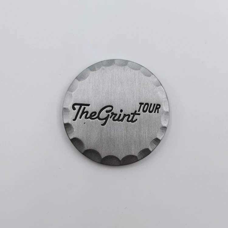 Wholesale Custom Metal Magnetic Golf Club Poker Chips Ball Markers Hammered Edge Ball Marker Customized details