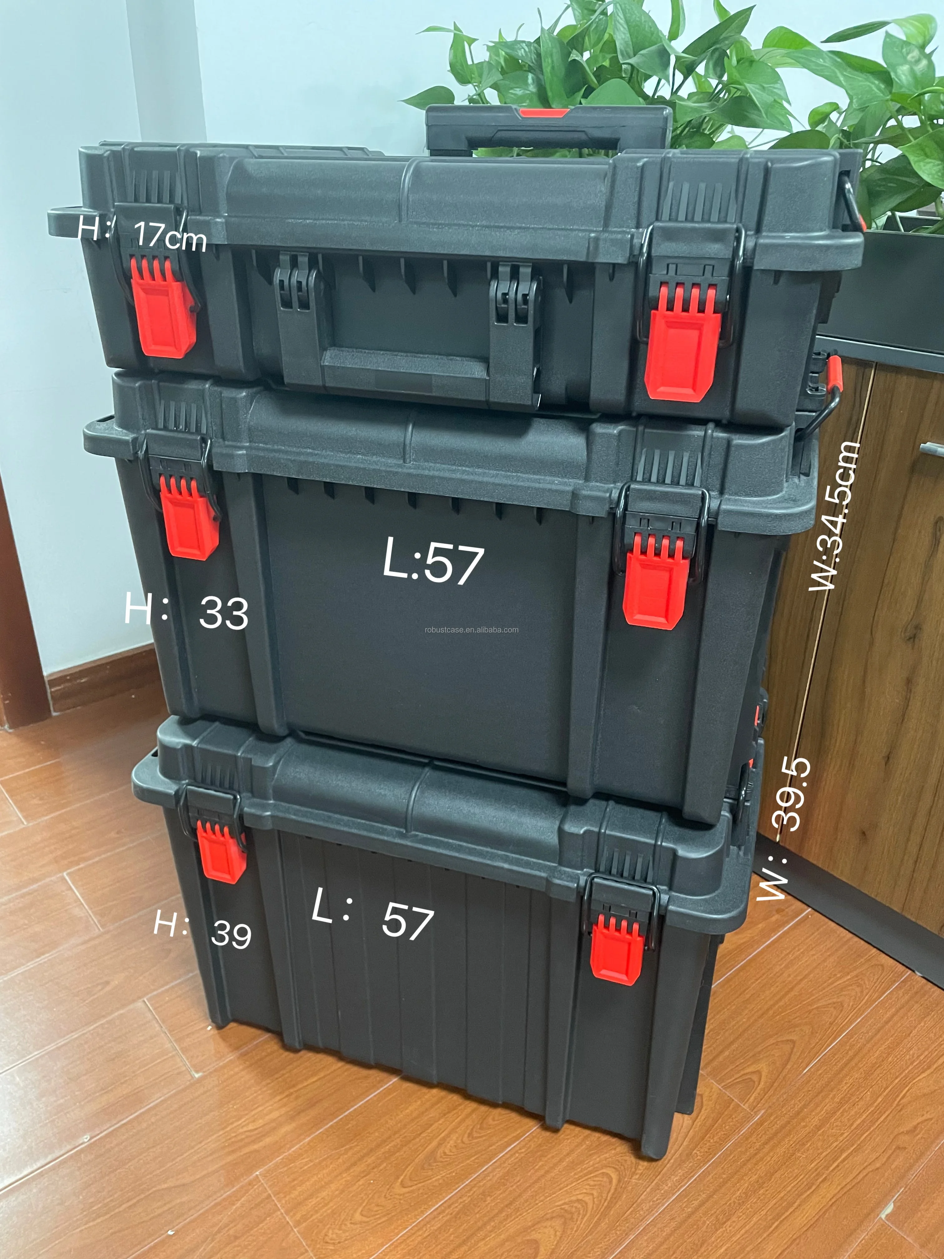 Portable Stackable Toolbox with Wheels and Drawers - Mobile Utility Cart with Comfort Handle and Tough Latches