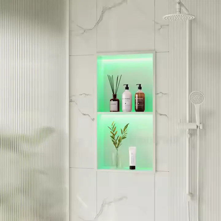 Custom Logo  Furniture Niches Stainless Steel Toilet Wall Marble Recessed Shower Niche