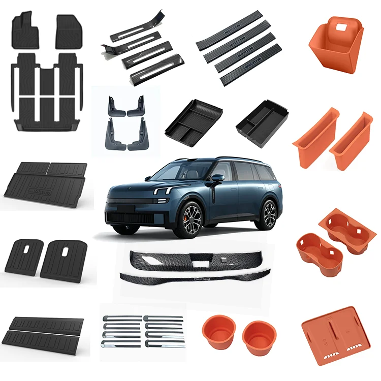 Phụ kiện xe EV Maremlyn cho Lynk & Co 900: thảm sàn, tấm bảo vệ ngưỡng cửa, chắn bùn, giá đỡ tay nắm cửa, hộp đựng đồ trên tay nắm cửa, phụ kiện trang trí và bảo vệ dự phòng