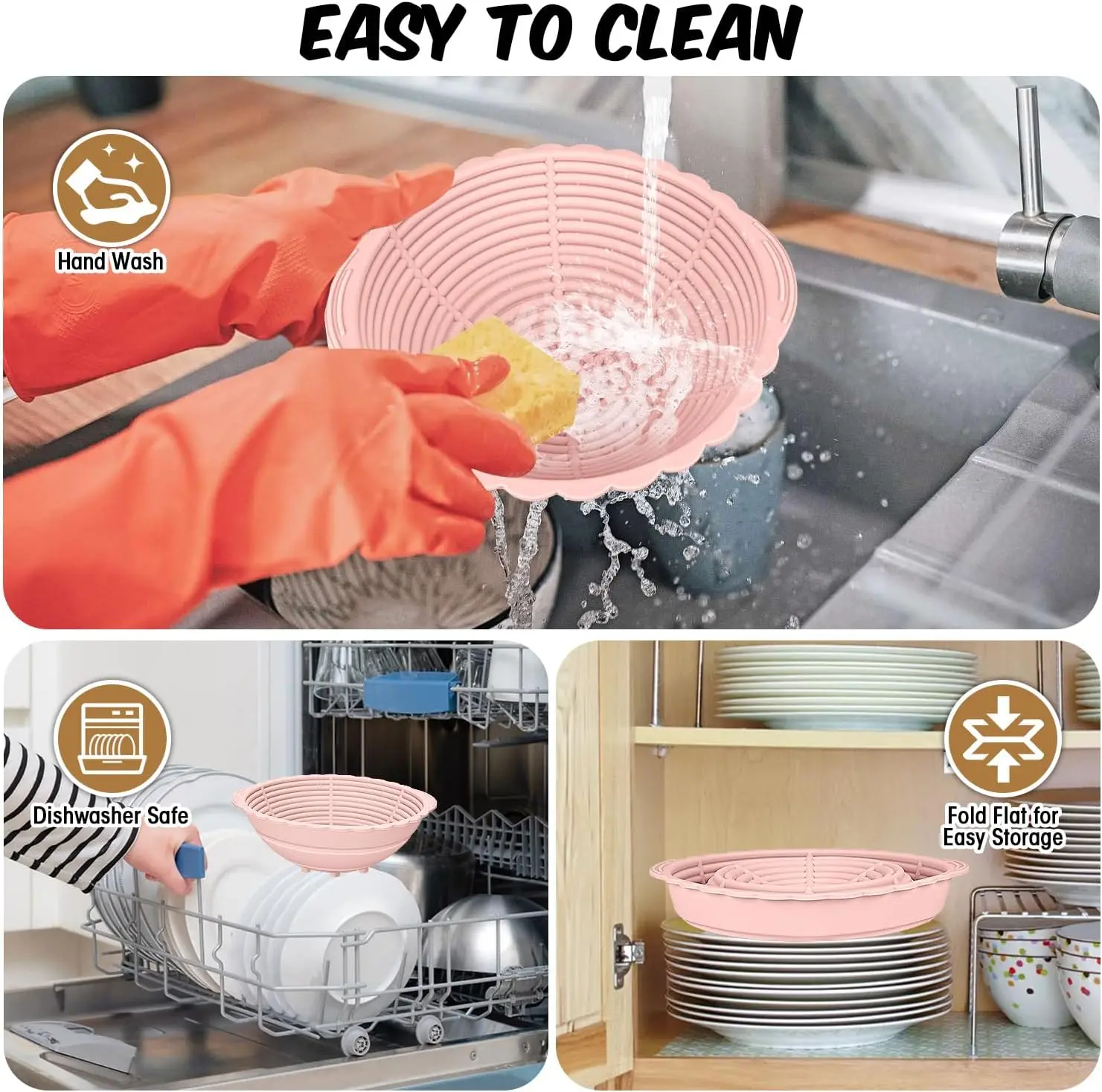 Bread Proofing Basket 9 Inch Collapsible Proofing Bowl Supplies Tool