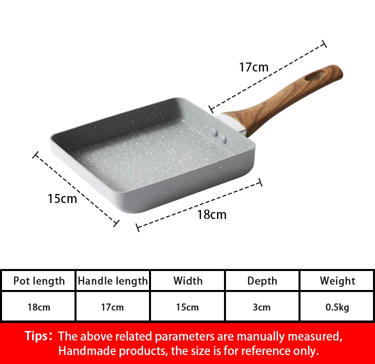 Aluminum Alloy Rolled Tamagoyaki Rectangle Japanese Omelette Pan Cooking Egg Frying Pan Tamagoyaki Pan
