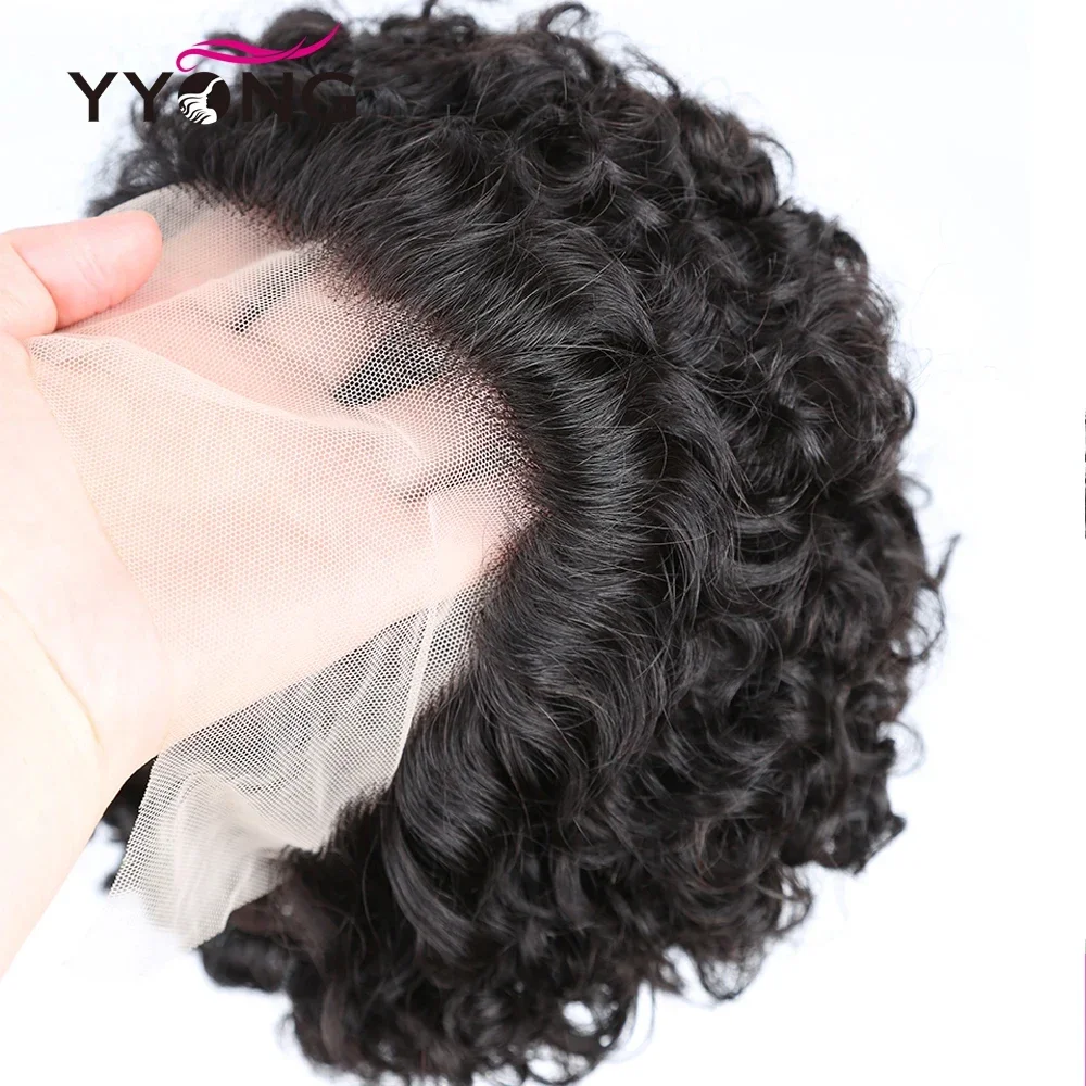 Korte Pixie Cut Pruik Menselijk Haar Pruiken Water Wave Ombre Bruin 13x1 Transparante Kant Voorkant Pruik Braziliaanse Maagdelijke Krullende Pruiken Voor Vrouwen_voghion.com