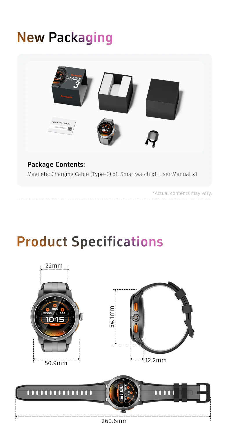 GTR5 AI Smart Watch Android OS AMOLED Screen 24-Hour Sleep Heart Rate Monitoring Exercise Analysis IP68 Silicone Alarm Clock