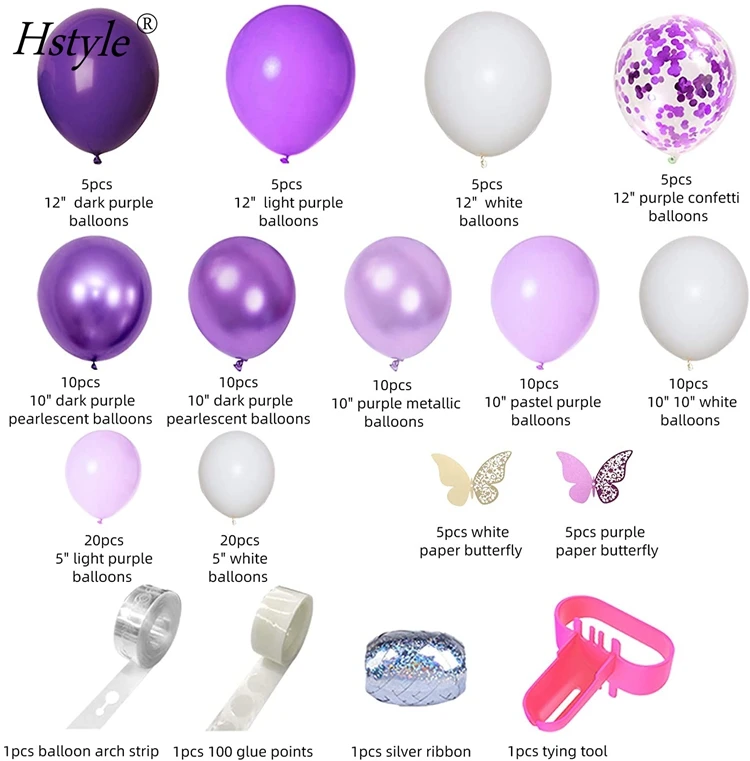 Déco Anniversaire 5 Ans Fille – Kit Complet Violet Avec Ballons, Bannière, Fleurs Et Insert à Gâteau Pour Une Fête De Rêve
