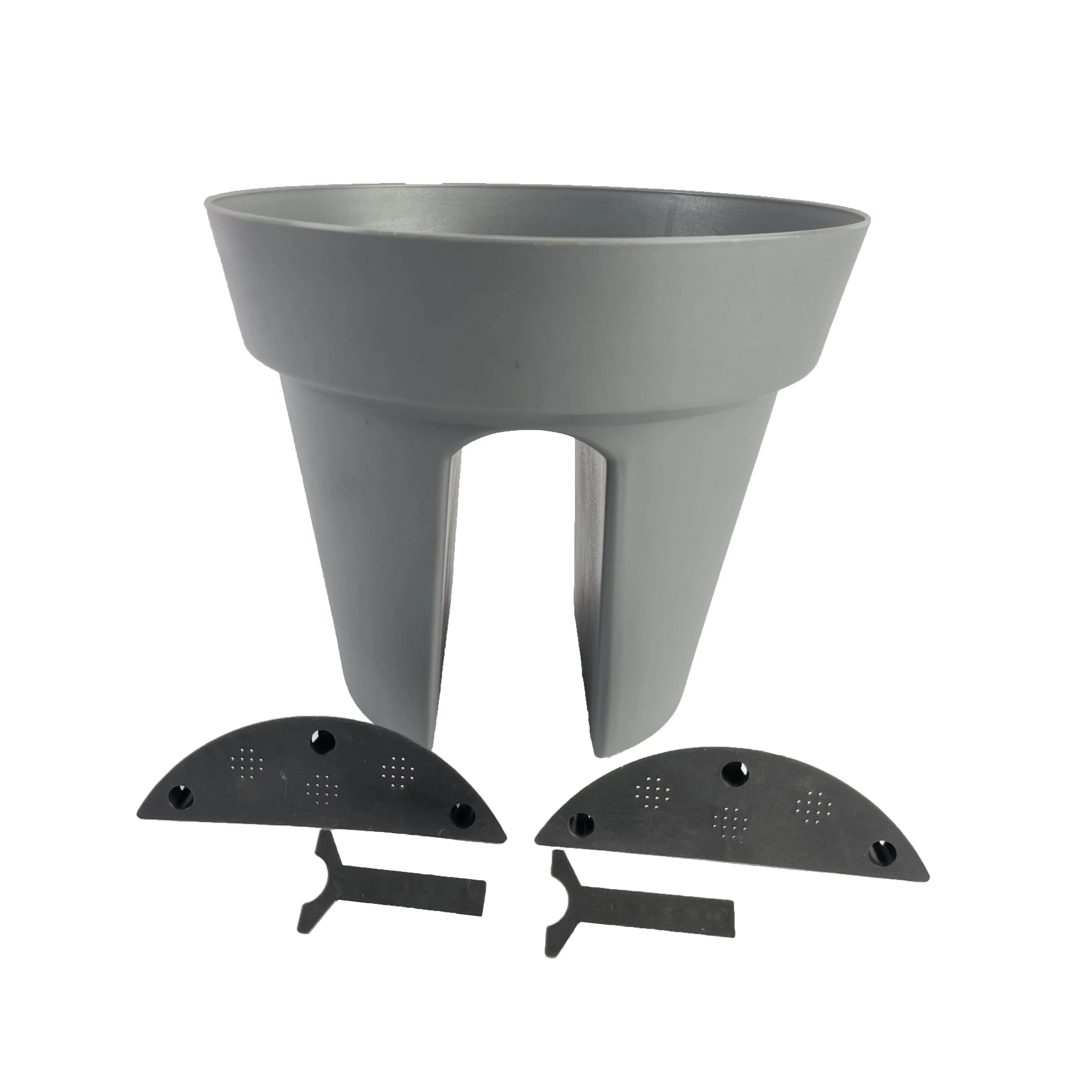 Fioriere Per Ringhiere 61cm Con Rivestimento Cocco - 2 Pezzi Metallici Per Balcone E Giardino