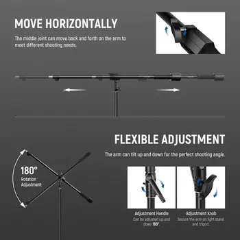 NEEWER 35" to 61" (89 to 155cm) Tripod Boom Arm with 1.5kg Counterweight and Sandbag detail image