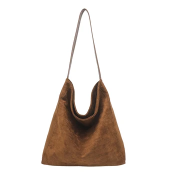 Suede Fabric Women's Tote Bag Ladies Hand Bags for 2023 Autumn/Winter Women's Shoulder Bag for Large Capacity