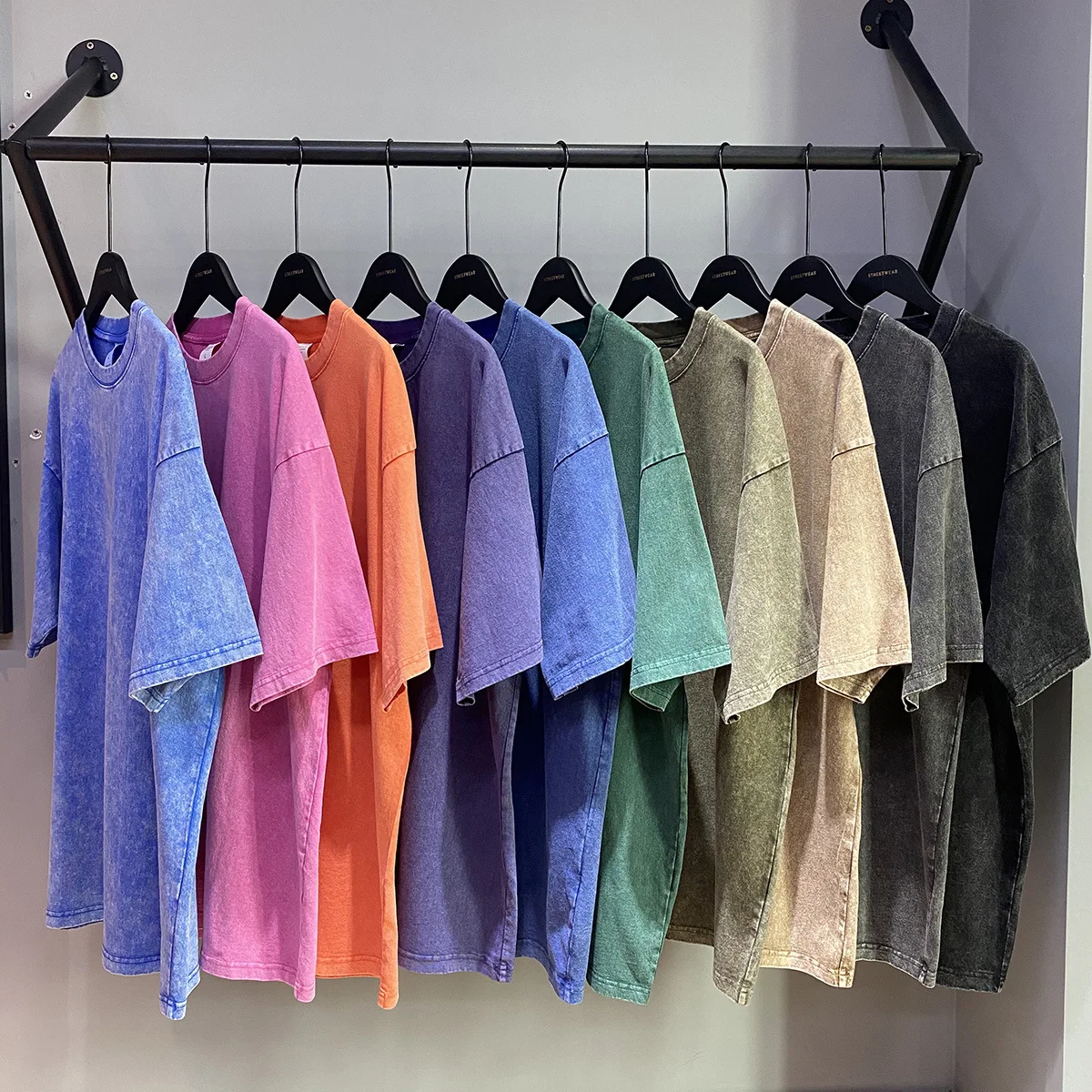 Washed Tee Color Wholesale Acid Washed Cotton Tee Shirts - High Quality
