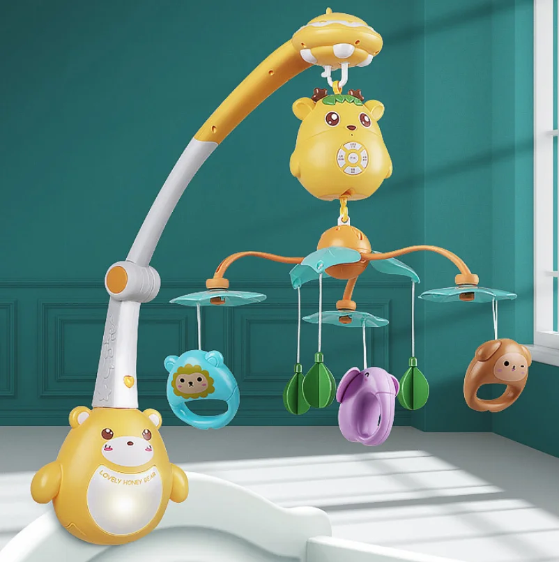Мобильные погремушки для малышей 0-12 месяцев, детская музыкальная игрушка в виде карусели для детской кроватки, погремушки для малышей