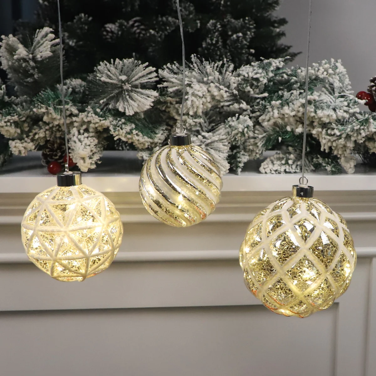 Hour timer included hanging lights glass ball Christmas decoration item ceiling hanging balls