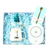 Blue-Heating cup with spoon+flower