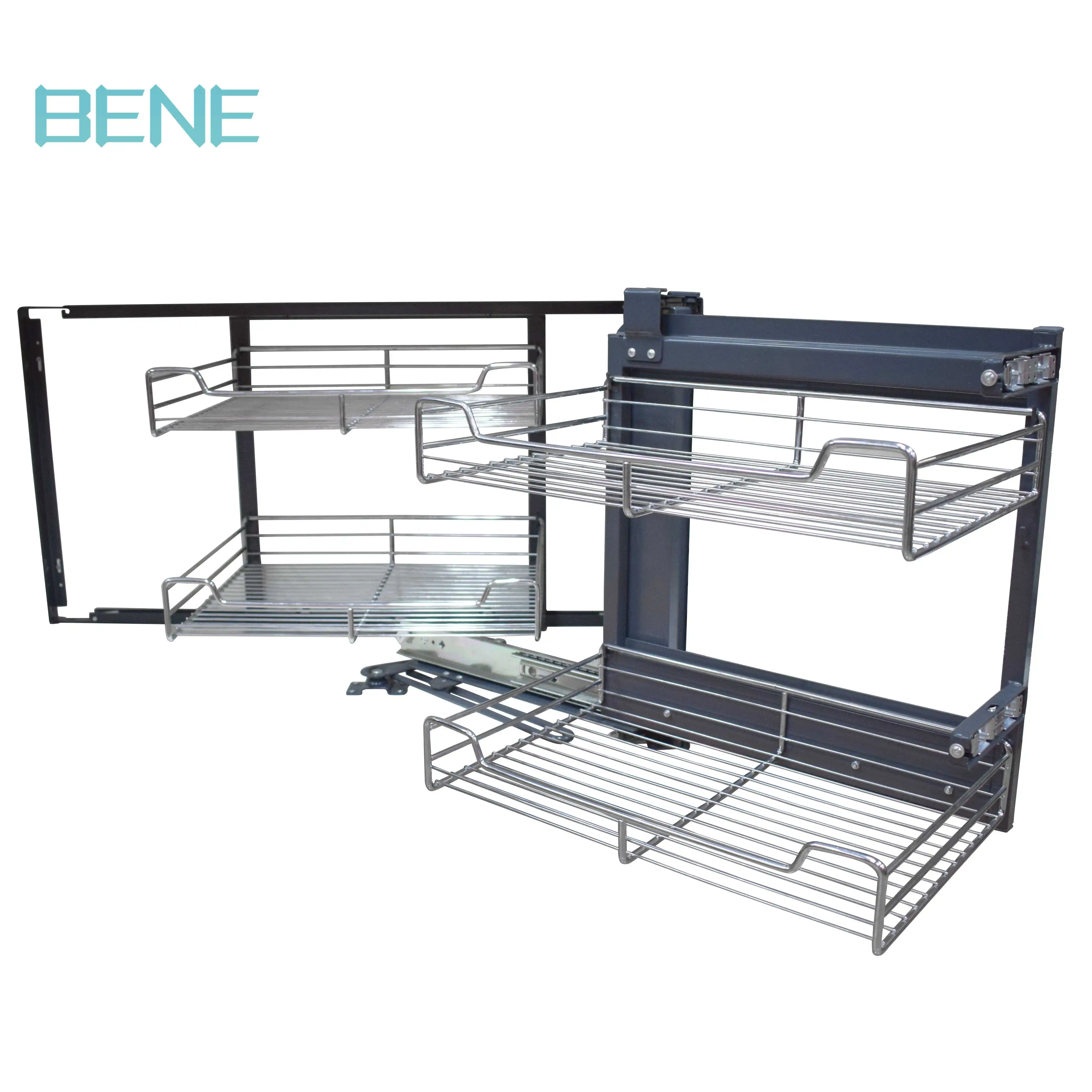 Modular Pullout Drawers Pull Out Basket Stainless Steel Hide Magic Corner for Kitchen Storage Cabinet