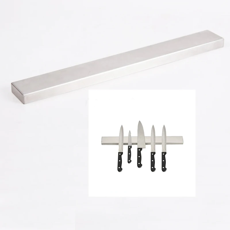 Двойной магнитный держатель для ножей из нержавеющей стали с настенным креплением Магнитный блок крючками 30/40/45/50/60