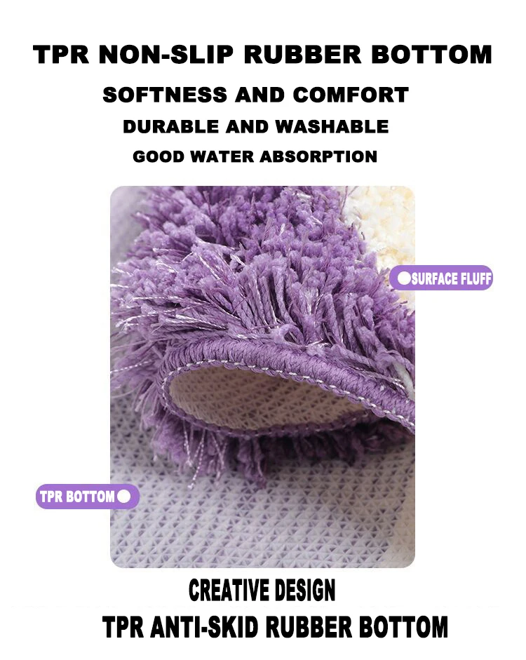 Wholesale Anti-Slip Bath Floor Mat Water Absorbent Tuft planting rugs for Bathroom Living Bedroom Entrance Door mats details