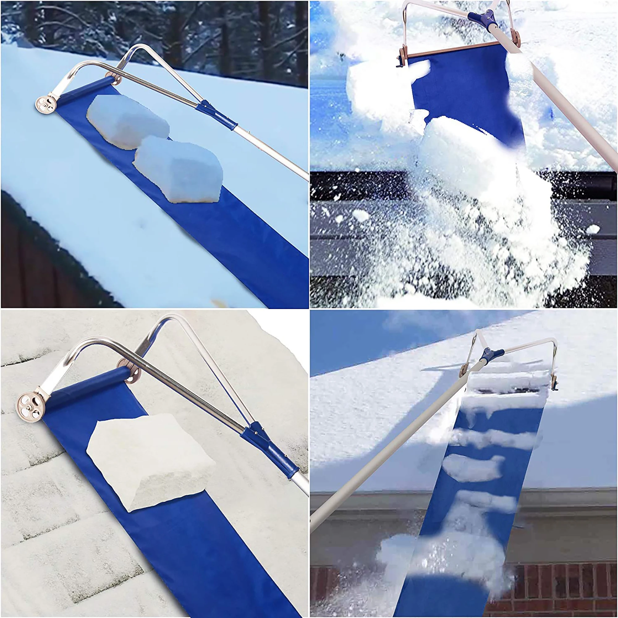 Производители продают высококачественный скребок для снега на крыше с алюминиевым полюсом, выдвижная Лопата для крыши, инструмент для удаления снега