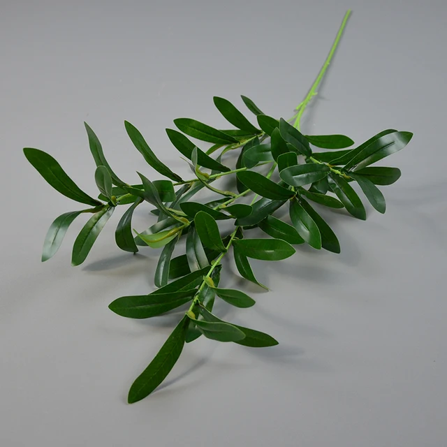 Wholesale Artificial Olive Branches Greenery Silk Eucalyptus for  Wedding Hanging Background Decoration Hotel Backdrop