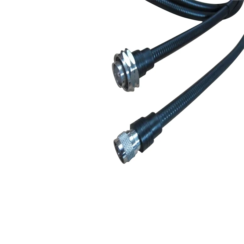 Low PIM RF Superflex Cable Assembly 1/2 N Male to 7/16 DIN Male Jumper Cable with PE Insulation and Copper Clad Steel Conductor