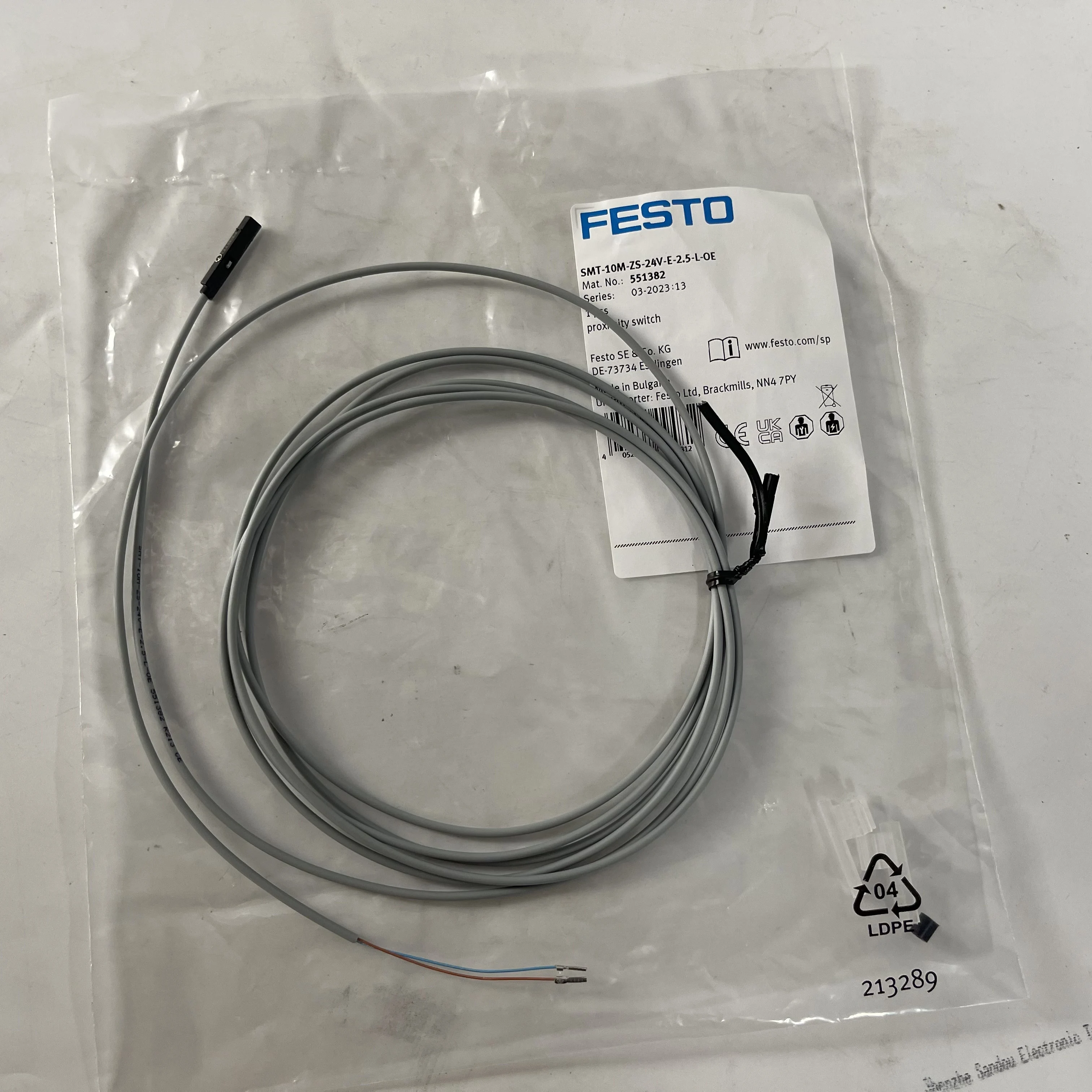 FESTO Proximity Sensor SMT-10M-ZS-24V-E-2.5-L-OE FESTO Proximity Sensor SMT-10M-ZS-24V-E-2.5-L-OE