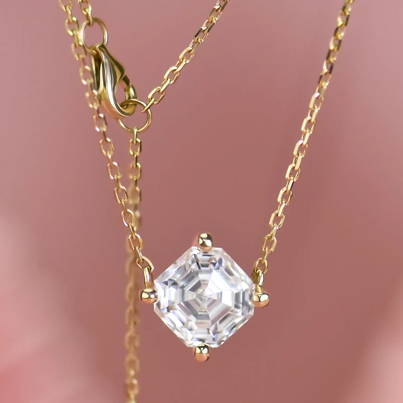 NEW Design Moissanite Jewelry Stylish Necklace Asscher Moissanite Pendant