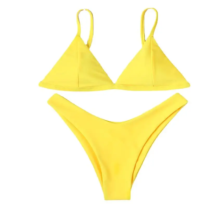 yellow swimsuit two piece