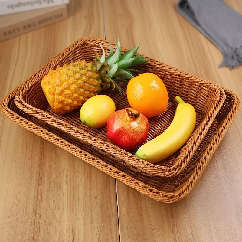 Wholesale Rectangular Pp Rattan Supplier Empty Food Resin Storage