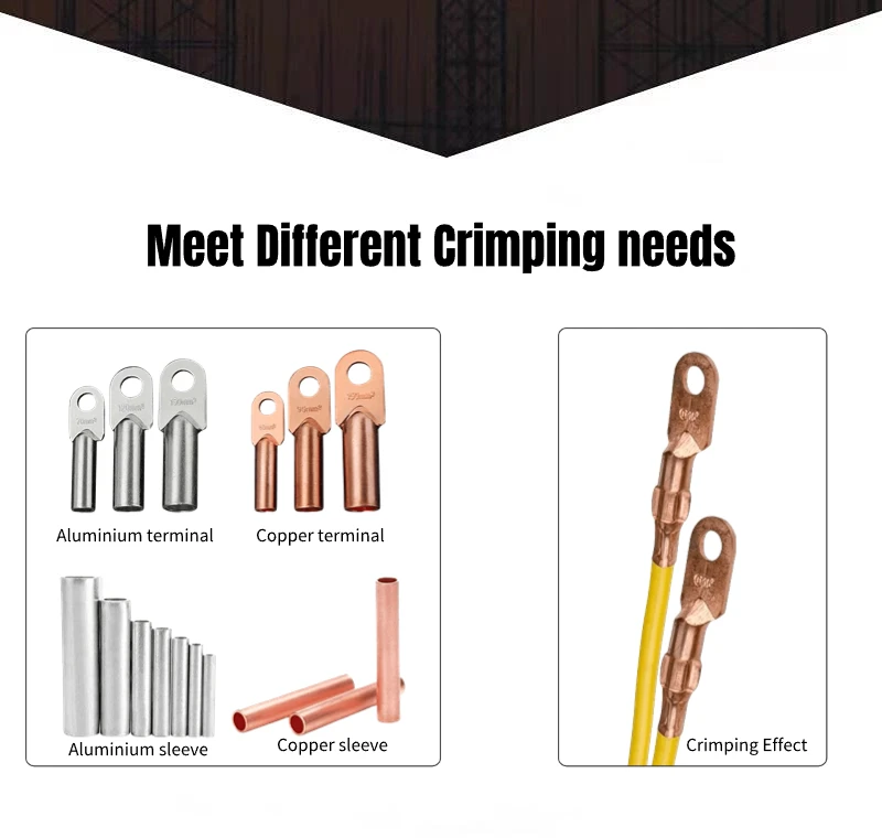 Pince à Sertir Hydraulique électrique Pince à Sertir Hydraulique Rechargeable Avec Affichage Numérique OLED Outil De Sertissage De Câble Hydraulique Pour Cosses En Cuivre Et Aluminium De 16 à 300 Mm²