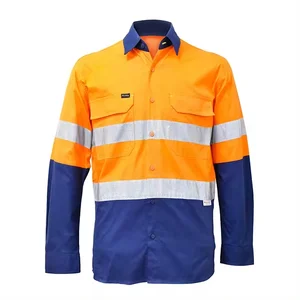 High Visibility Reflective Safety Clothing Fireproof Work Wear FR Construction Mining Mechanical Workwear Hi Vis Work Shirts