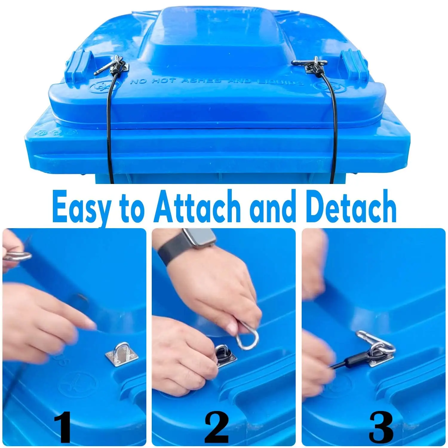 Trash Can Lid Lock Metal Outdoor Bear Proof Garbage Can Lid Lock For Animals Stop From Rummaging