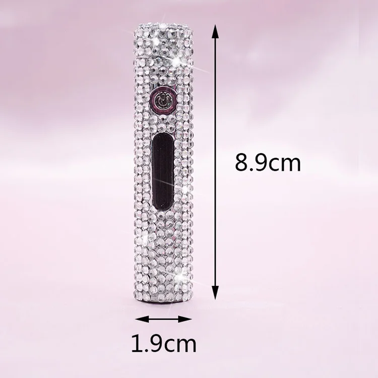 Personality USB Lighter Rechargeable Touch Induction Arc Lighter Set with Diamond Stick Diamond Lighters for Women